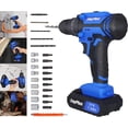 thumbnail image 1 of Cordless Drill Set 21V Power Drill 3/8'' Keyless Metal Chuck Electric Impact Driver 25+1 Torque Setting, 1.5Ah Li-ion Battery & Fast Charger, 2 Variable Speed, 26pcs Drill/Driver Bits, 1 of 7