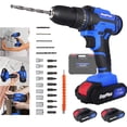 thumbnail image 1 of Cordless Drill Set 25+1 Torque Power Drill/Driver Kit, 21V Electric Driver with 2×1.5Ah Li-on Battery & 3/8''Keyless Chuck, 2 Variable Speed, 26pcs Drill Bits, for Drilling,Tightening/Loosening Screws, 1 of 7