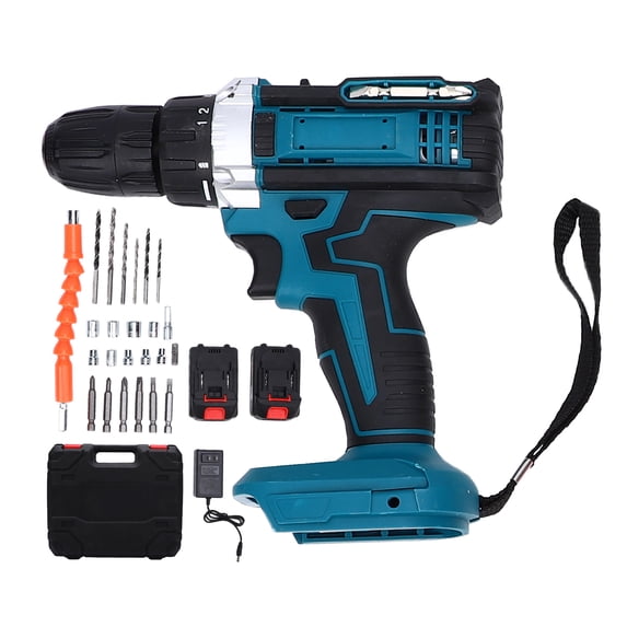 Cordless Drill Set Cordless Drill, 2-Speed Electric Power Drill Set with 2 Batteries and Charger, LED Light, Drill Driver Bits