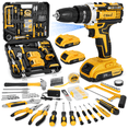 thumbnail image 1 of Cshidworld 118-Piece Home Tool Set with 21V Cordless Drill, Cordless Drill Set with 2 Batteries and Charger, Power Cordless Drill Hand Repair Tools Kit Combo Kits Storage Organizer Case for Men Women, 1 of 10