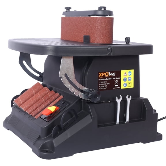 Cordless Drill Vertical Oscillating Spindle Sander & Belt Sander, 2 IN 1 Combination Woodworking Machine,Impact Driver