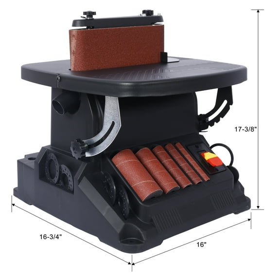 Cordless Drill Vertical Oscillating Spindle Sander & Belt Sander, 2 IN 1 Combination Woodworking Machine,Power Drill