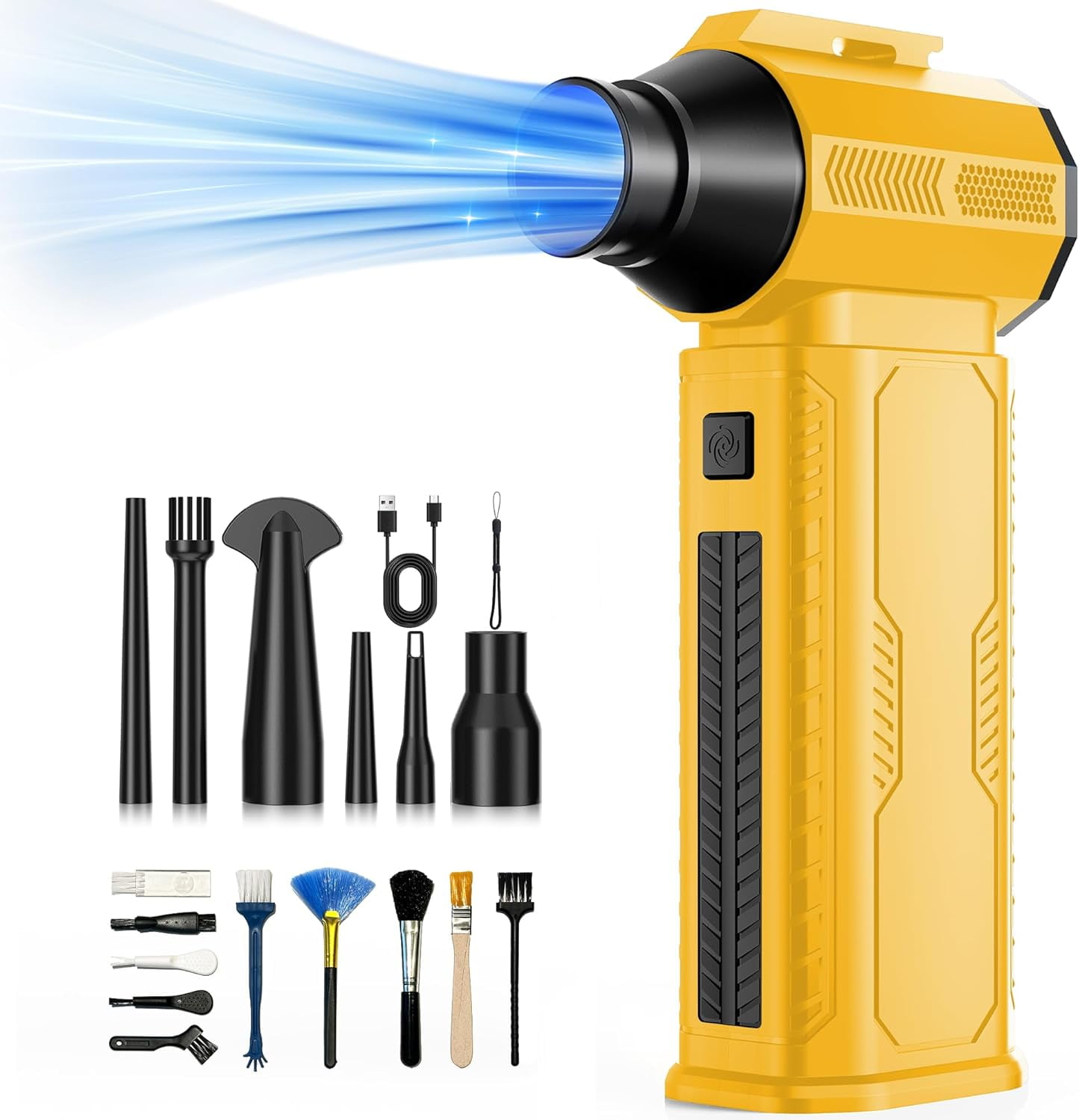 Cordless Electric Air Duster, 130,000RPM Ultra-Powerful with 8000mAh Battery, 4-Speed Adjustable Air Blower for Keyboard, Computer, Car and Home Cleaning
