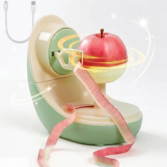 Cordless Electric Apple Fruit Peeler - Portable Rechargeable Battery Powered Tabletop Peeler, 30 Seconds Fast Peeling, Detachable Blade