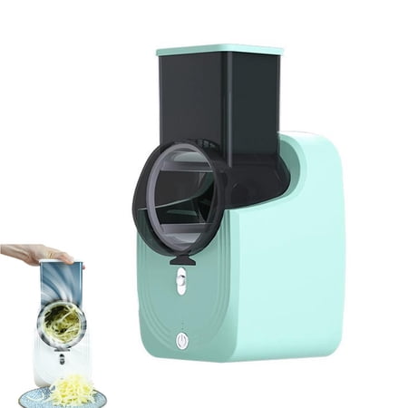 Cordless Electric Cheese Grater and Vegetable Slicer, 3 in 1 Rechargeable Salad Maker with 3 Interchangeable Stainless Steel Blades, Electric for Block Cheese, Carrots, Cucumbers, Nuts