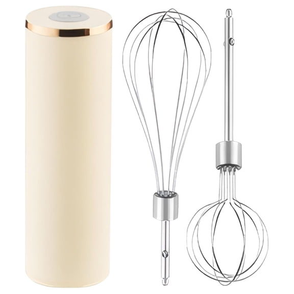 Cordless Electric Egg Beater, Rechargeable Handheld Whisk with Two mixing heads, Stainless Steel Mixing Attachment, Wireless Kitchen Baking Tool for Cooking Kitchen Baking Butter Pancake Coffee