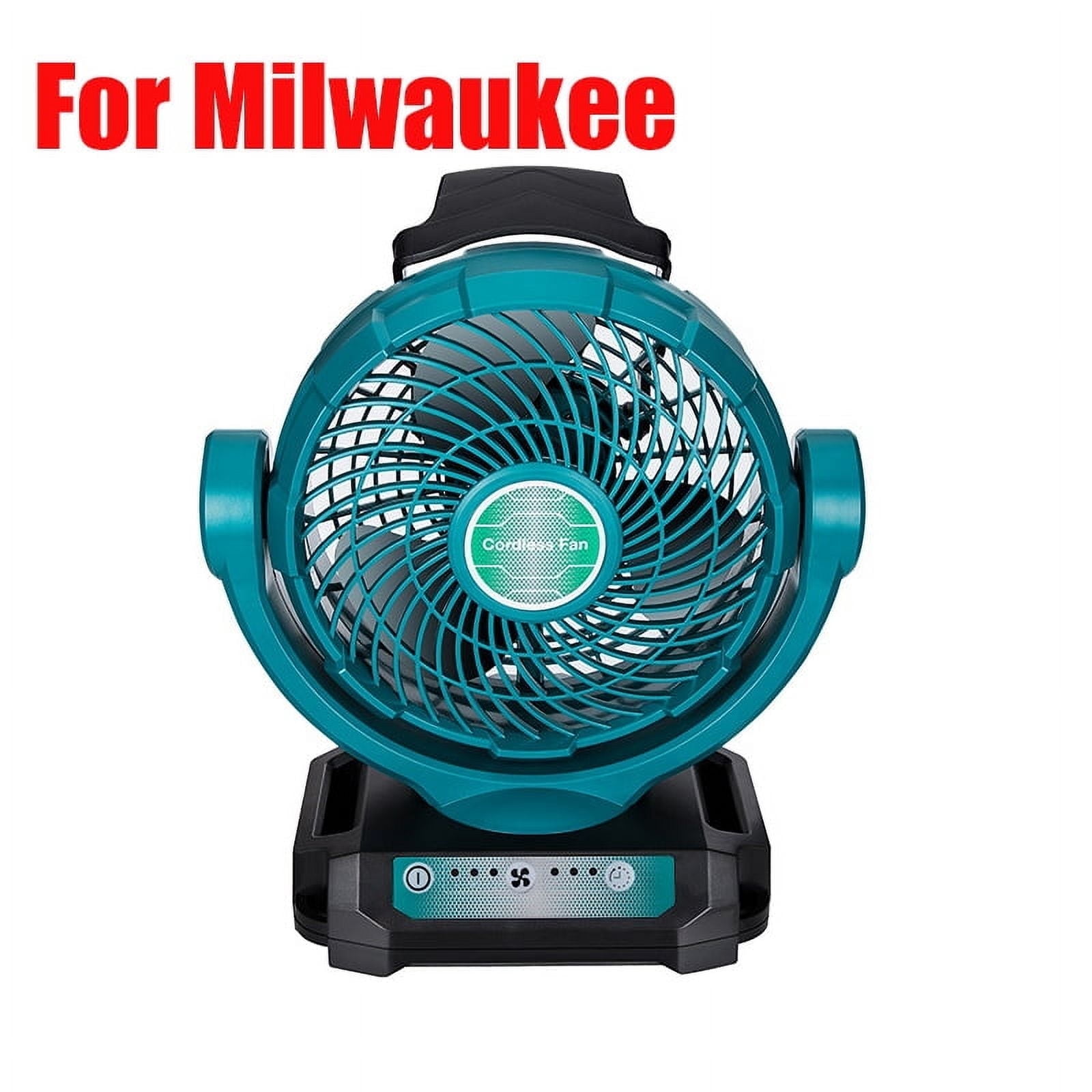 Cordless Electric Fan For 14.4V 18V 20V Li-ion Battery For Bosch For Makita BL1415 BL1830 For Milwaukee For Dewalt DCB200 DCB205 (USB & DC PORT ADAPTER OFFERED) for Camping, Garage, Kitchen, Office