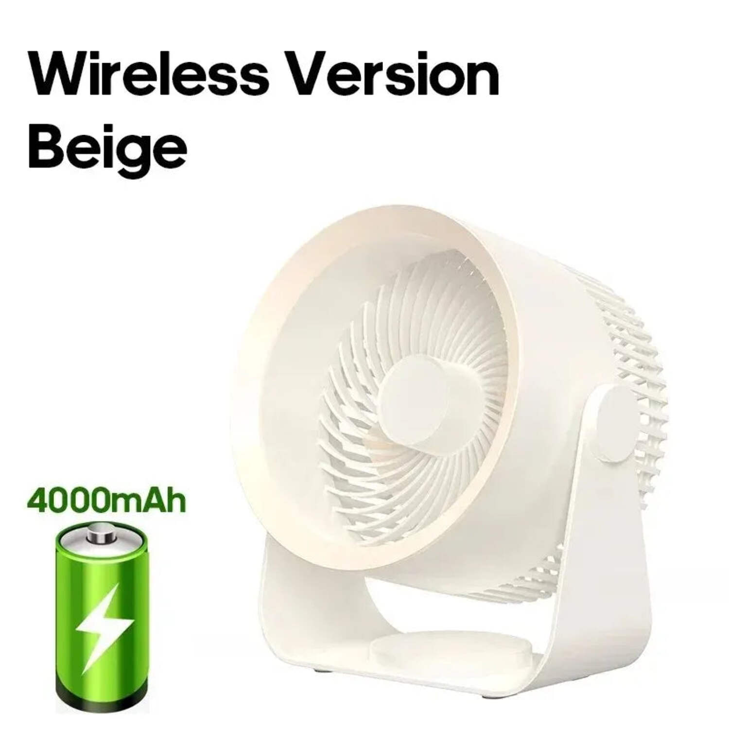 Cordless Electric Fan 4000mah Wireless Portable Air Circulator Fan