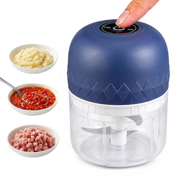 Cordless Electric Garlic Chopper, Rechargeable Mini Processor for Onion and Vegetables