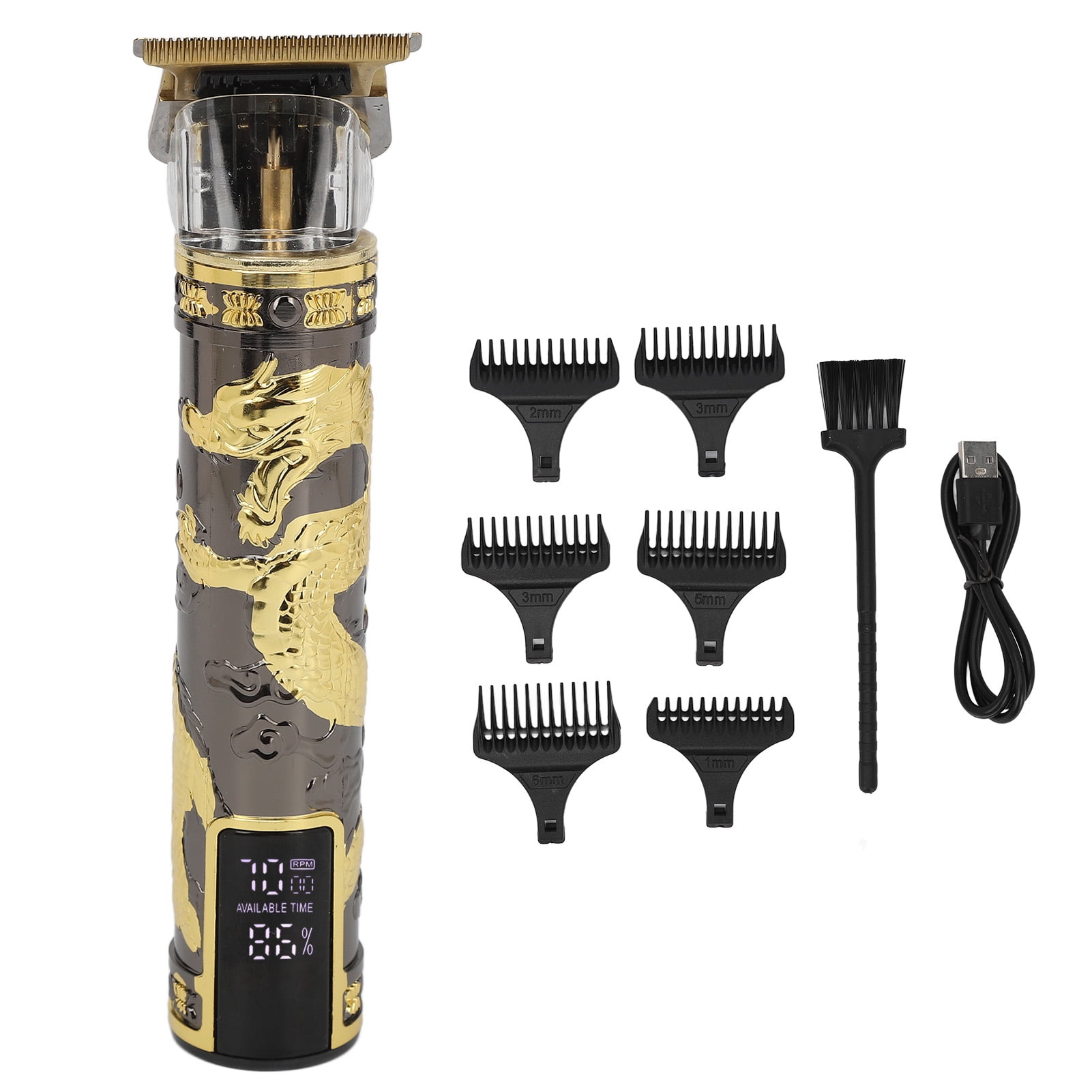 Cordless Electric Hair Clipper LED Display USB Rechargeable