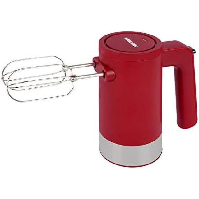 Cordless Electric Hand Mixer, Red