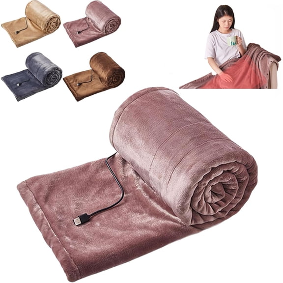 Cordless Electric Heated Blanket, USB Heated Blanket Portable Electric Throw, Rechargeable Cordless Heat-ed Blankets for Home, Office, Car, Camping, Travel, Soft Warming Throw Blankets,63''×33''