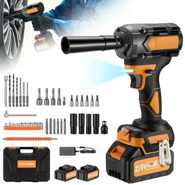 SPEEDWOW Cordless Impact Wrench, 738Ft-lbs (1000N.m) 1/2" Brushless Impact Driver, 21V High Torque Power Wrench with 2x4.0Ah Battery & Charger, Fathers Day Gifts