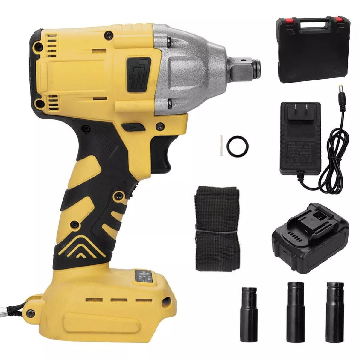 XEENSO Cordless Electric Impact Wrench Gun 1/2'' High Power Driver with Li-ion Battery