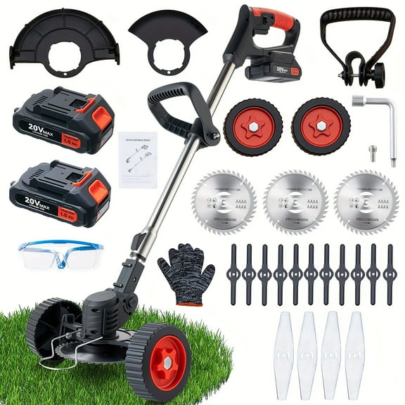 Cordless Electric Lawn Mower with Lithium-Ion Battery & Heavy-Duty Motor, Compact for Yard Garden Narrow Pathways, Ideal Father's Day Gift for Dad