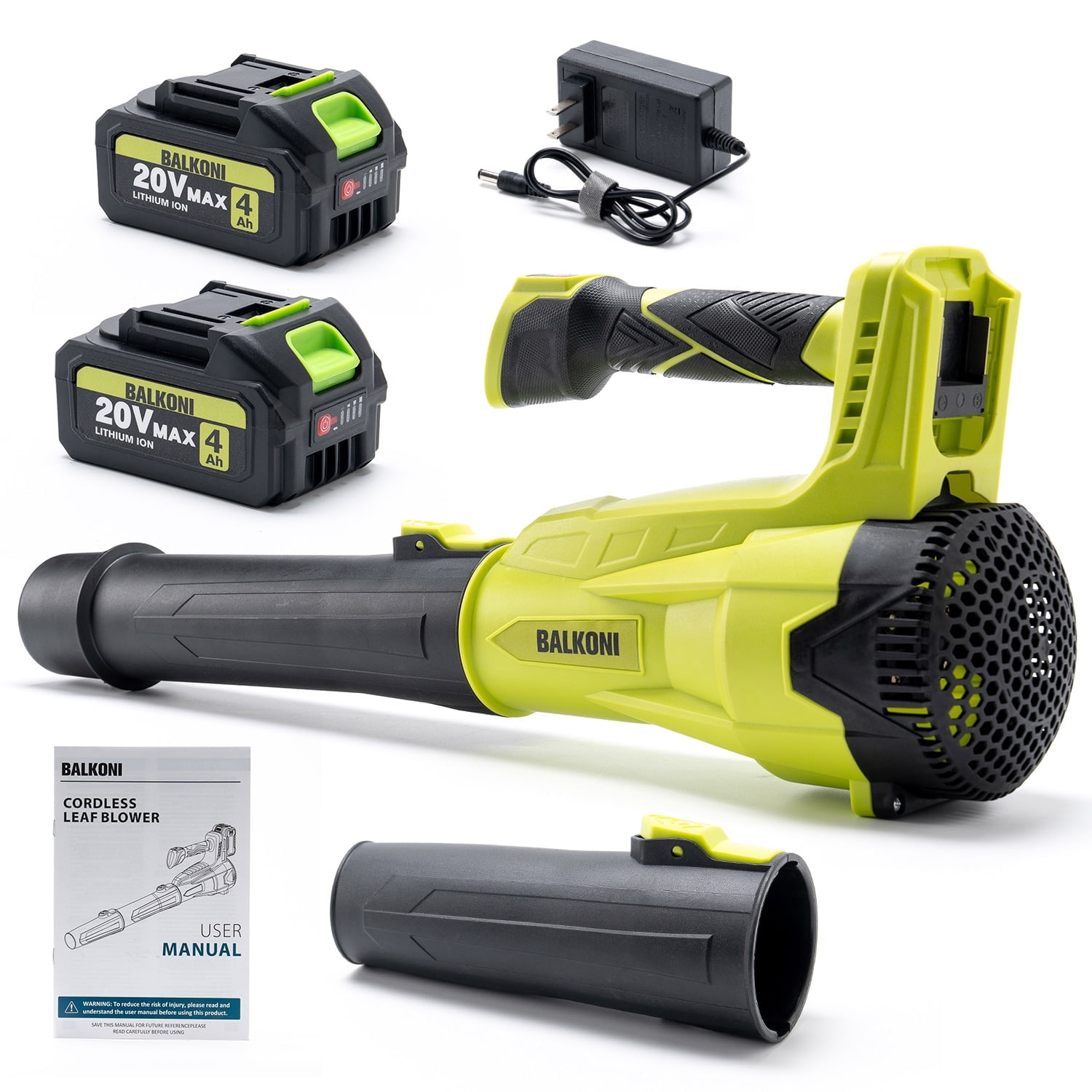 Cordless Electric Leaf Blower with 2x4.0Ah Batteries - 700CFM/180MPH, 6-Speed Adjust