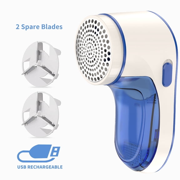 Cordless Electric Lint Remover with 2 Spare Blades USB Rechargeable Fabric Clothes Shaver Clothing Sweater Shaver Defuzzer Trimmer Portable Efficient Lint Pill Fuzz Fluff Bobble Remove