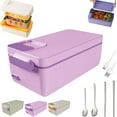thumbnail image 1 of Cordless Electric Lunch Box, 1.2L Self Heating Lunch Boxes with Automatic Heating, 12000mAh Rechargeable Portable Food Warmer with 65 Degree Constant Temperature Heating, for Office,Outdoors (Purple), 1 of 9