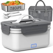 Cordless Electric Lunch Box, 1.8L Large Rechargeable Portable Food Warmer 4 in 1 Ultra Quick Self Heating Lunch Box with Storage Bag, Suitable for Travel/Driving/Construction Site Scenarios