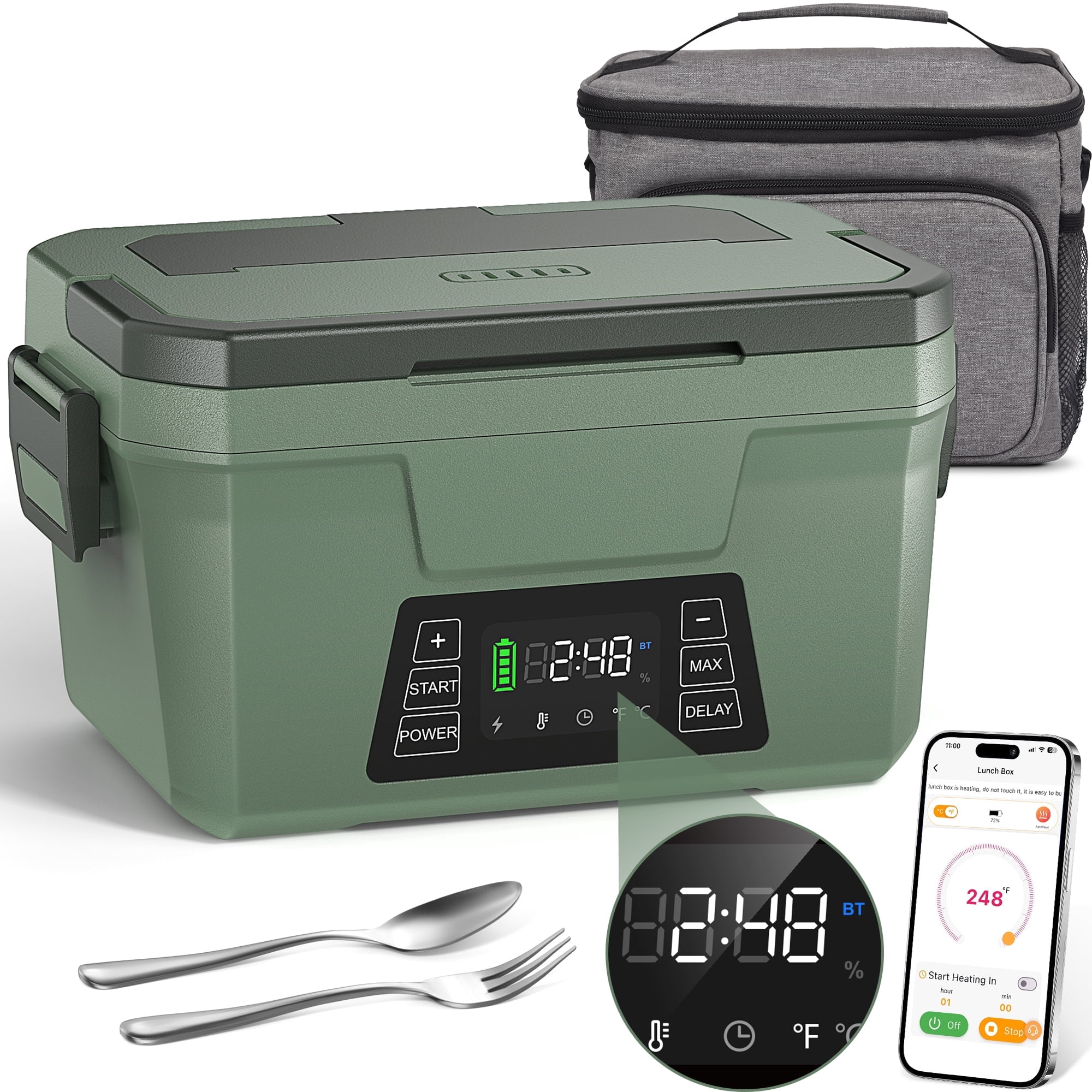 Remote Control Lunch Box Vingud Cordless Electric Lunch Box 80W APP Control 9000mAh Rechargeable ...