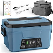 Cordless Electric Lunch Box for Adults, APP Control Heated Lunch Box Food Warmer 9000mAh Rechargeable Self Heating Lunchbox, 248 5-sided Fast Heated for Work/Outdoor/Christmas White Elephant Gifts