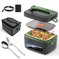 thumbnail image 1 of Cordless Electric Lunch Box for Adults,Battery Powered with Multi-Speed Adjustable Heating,1.2L Portable Food Warmer with Insulated Bag & Cutlery (Gray), 1 of 9