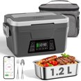 thumbnail image 1 of Cordless Heated Lunch Box with APP Control - 1.2L Auto Heating Food Warmer, 248°F Max, Leak-Resistant & Portable for Work, Office, Adults., 1 of 9