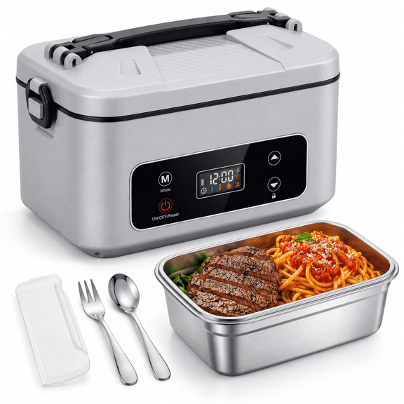 Cordless Electric Lunch Box Heater 100w Portable Food Warmer Gray