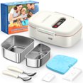 thumbnail image 1 of VOPOYO Cordless Electric Lunch Box for Kids, 2-in-1 Chill & Warm Heated Lunch Box with Ice Pack, Scheduled Heating, 5 Cup Capacity, Leak Proof, Removable Divider, for Girls Boys School Picnic, 1 of 3