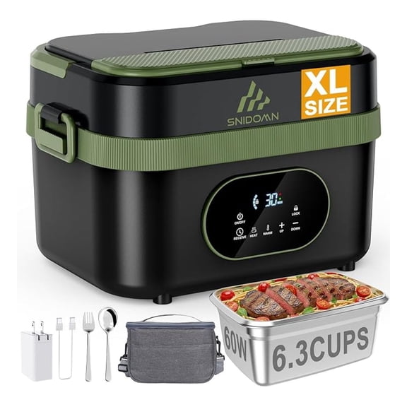 Cordless Electric Lunch Box XL 6.3-Cup, 60W Portable Food Warmer