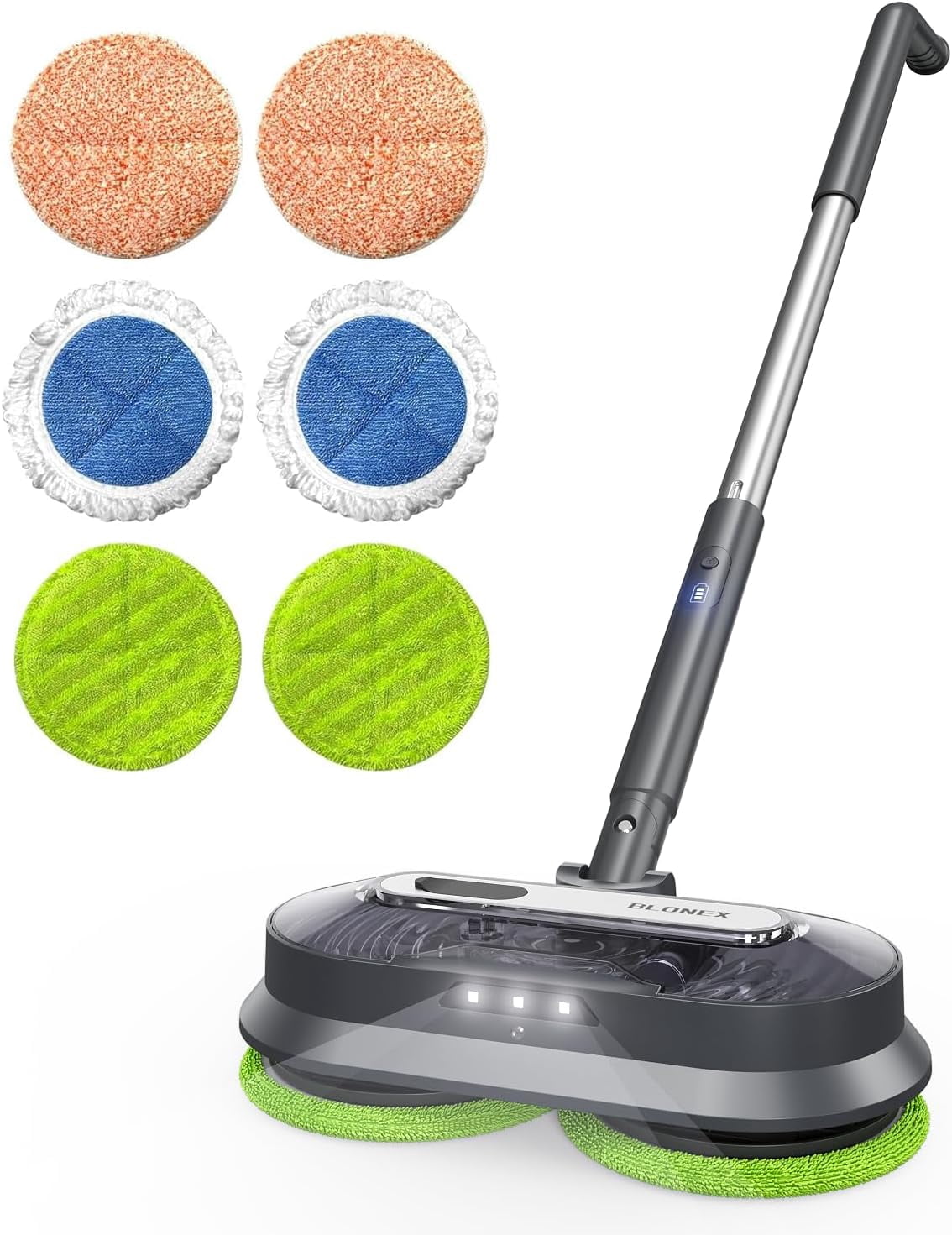 Cordless Electric Mop with Spray & Detachable Water Tank, Lightweight ...