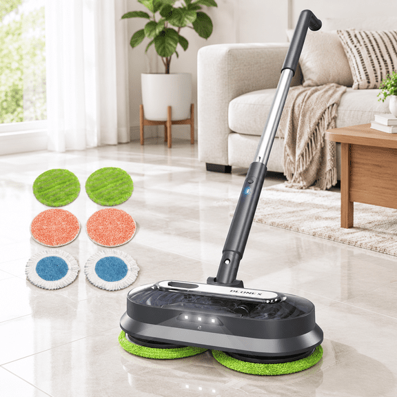 Cordless Electric Mop With Spray & Detachable Water Tank