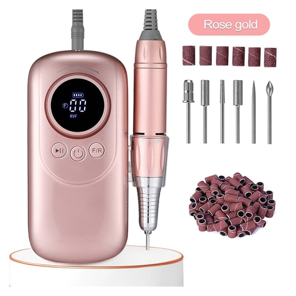 Cordless Electric Nail Drill Machine 35000RPM Professional Nail Drills For Acrylic Nails USB Rechargeable Portable Efile ,Low Noise