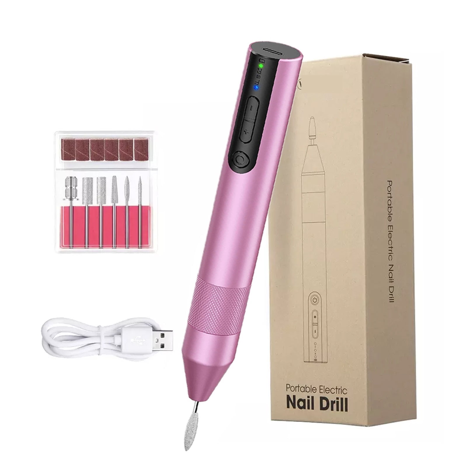 Cordless Electric Nail Drill Machine For Acrylic Nails Gel Polish Remove Manicure Pedicure Nail File Tools Salon Nail Equipment ,Lightweight and Portable