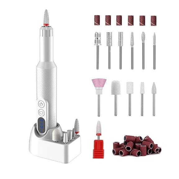 Cordless Electric Nail Drill Machine, Portable Electric Nail File Set For Acrylic Gel Nails, Manicure And Pedicure Kit Tool With Nail Drill Bits ,Low Noise