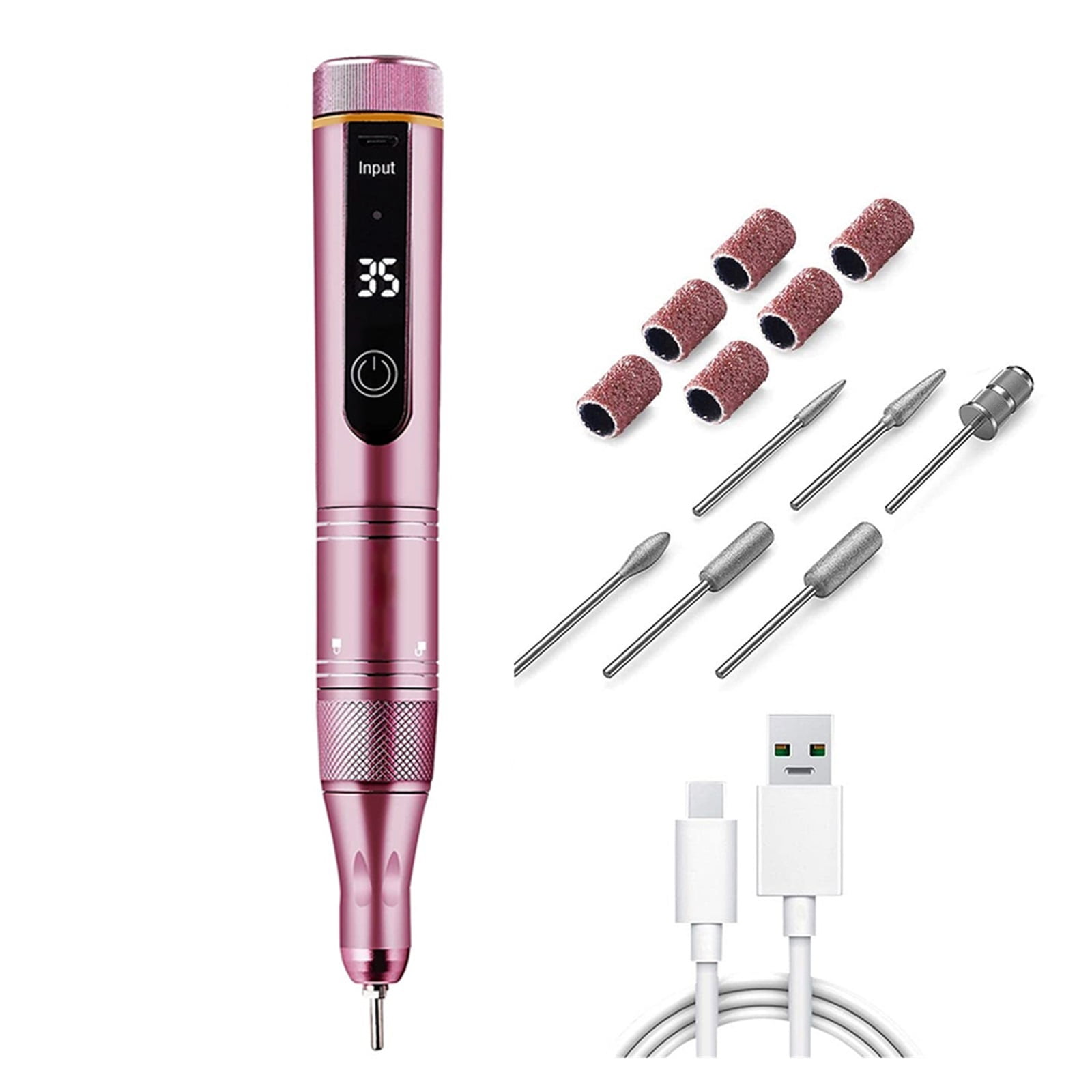 Cordless Electric Nail Drill Machine With LED Display, Forward Reverse Direction E File, Nail Drill For Acrylic Nails Manicure Set ,Low Noise