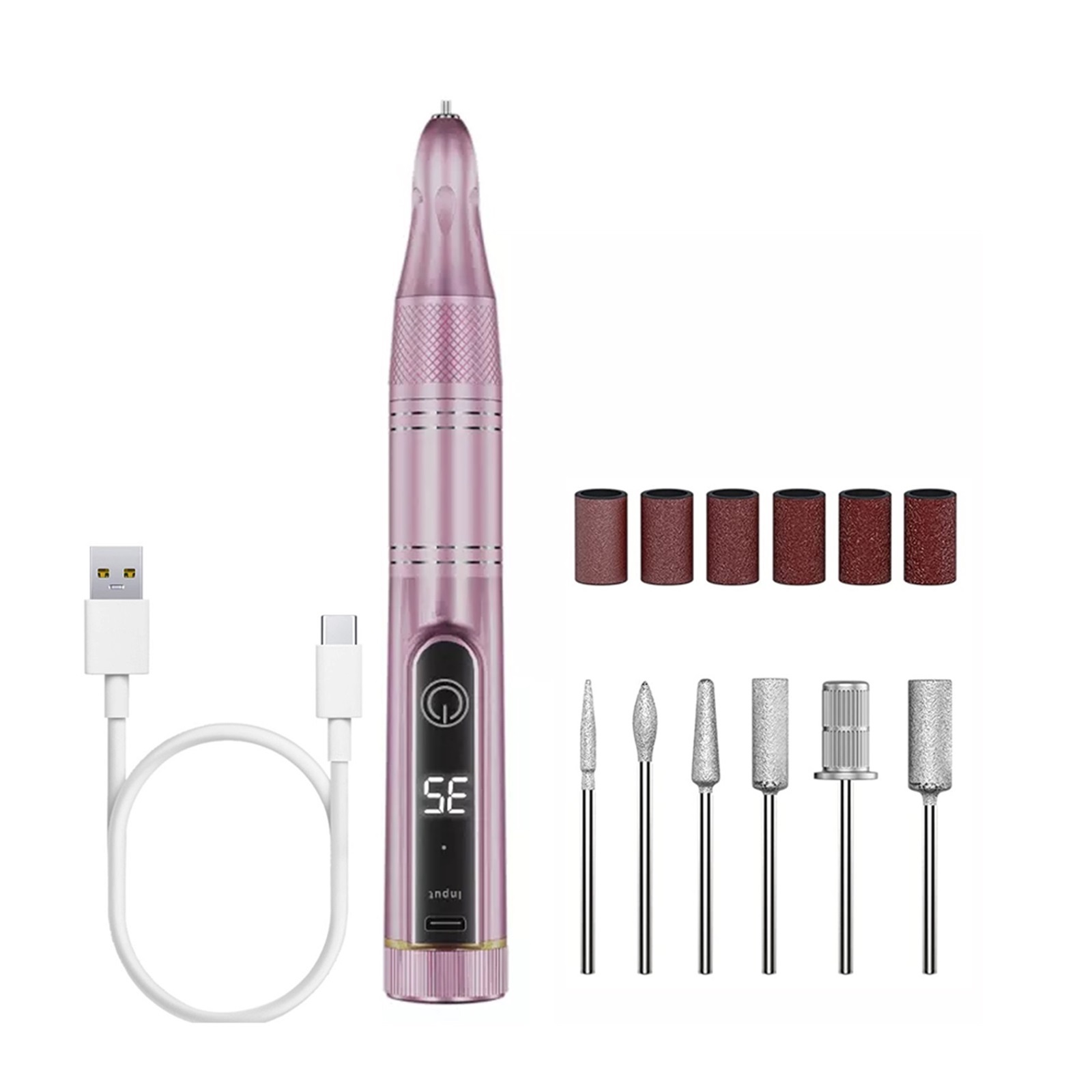 Cordless Electric Nail Drill Machine With LED Display,Professional Efile Nail Drill Kit,Portable Nail Drill For Acrylic Nails ,Low Noise