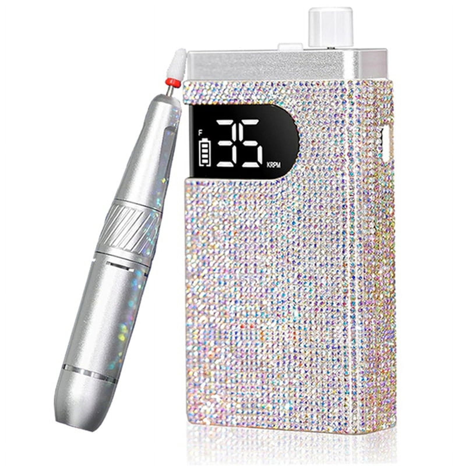 Cordless Electric Nail Drill Machine for Rechargeable Diamond Portable HD Display 35000 RPM Acrylic Drill A