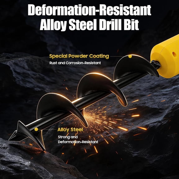 Cordless Electric Post Hole Digger - 20V Earth Auger Hole Digger with 2000mAh Battery & Charger, 550RPM Electric Hole Digging Machine for Digging, Planting, Fencing, Lightweight and Portable Design