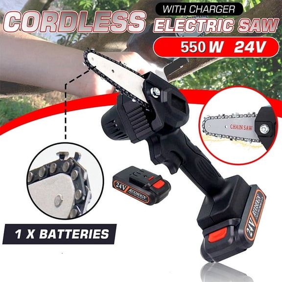 Cordless Electric Protable Chainsaw , Pruning Shears Chainsaw for Tree Branch Wood Cutting