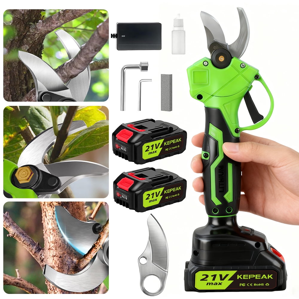 Cordless Electric Pruning Shears,DFITO SK5 Steel Blade Tree Pruner with 2×13000mAh Rechargeable Batteries, 30mm Cutting Capacity, Lightweight Garden Trimming Tool for Orchard Yard