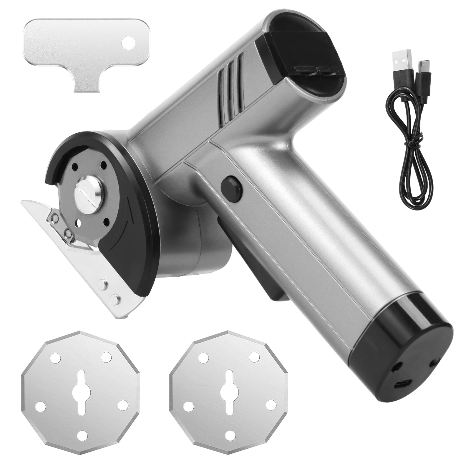 Cordless Electric Scissor,Safety Protection Rechargeable Cardboard Box Cutter Lightweight Power Rotary Cutter for Carpet Leather Cardboard