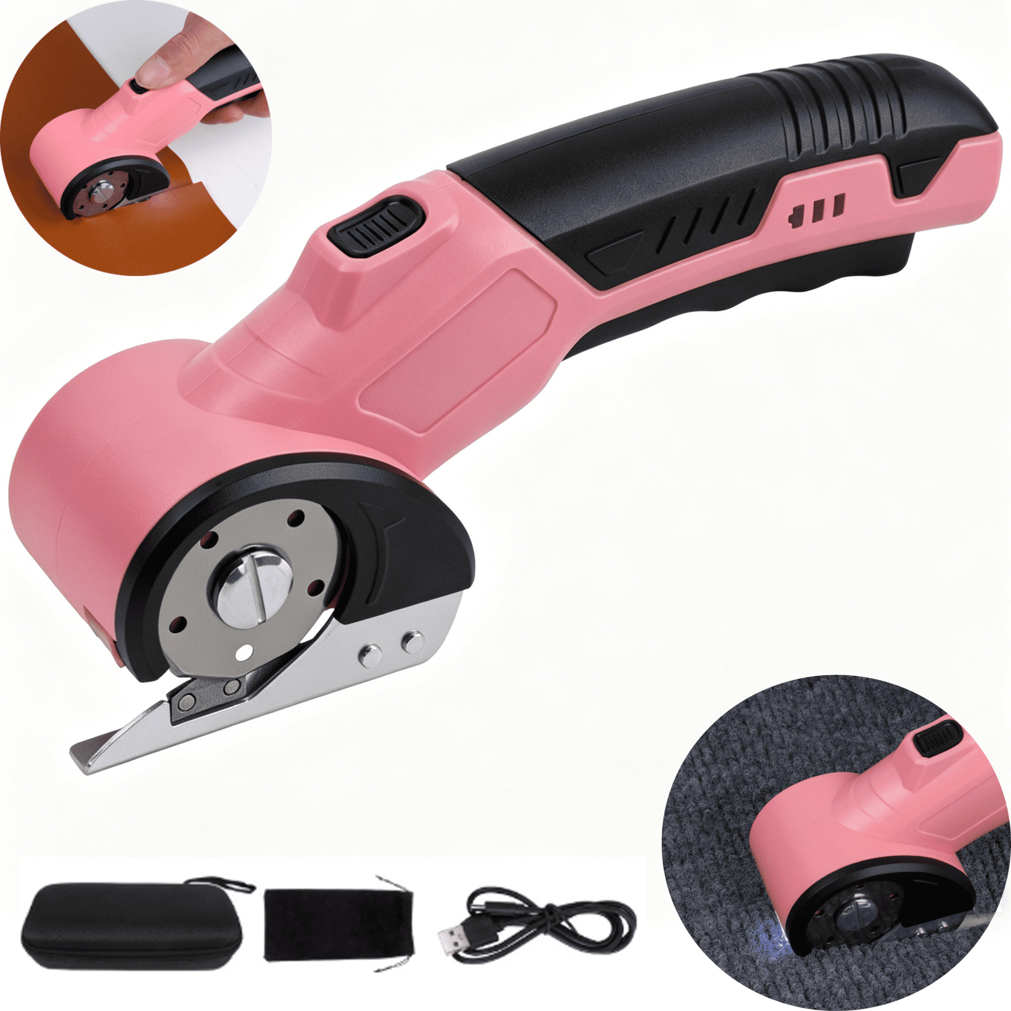 Cordless Electric Scissors 4V, Cordless Electric Scissors, Electric Box Cutter with Safety Lock & LED Light, of Fabric, Leather, Carpet, Plastic
