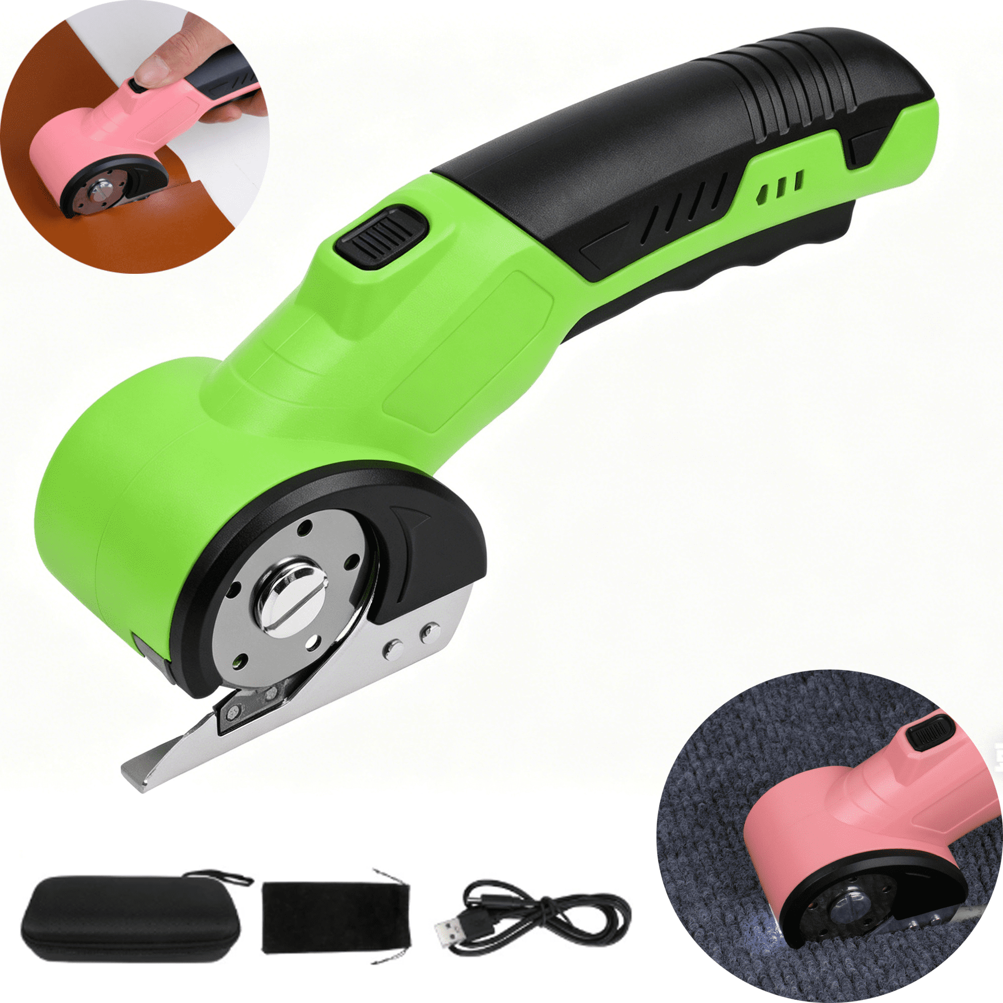 Cordless Electric Scissors 4V, Cordless Electric Scissors, Electric Box Cutter with Safety Lock & LED Light, of Fabric, Leather, Carpet, Plastic