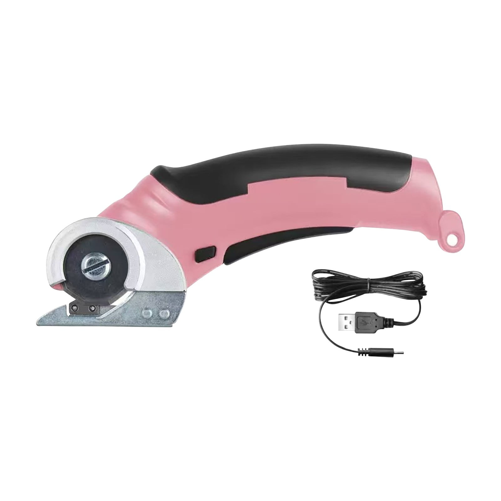 Cordless Electric Scissors,Rotary Cutter for Boxes, Carpets, Plastic with Easy Fixing & Safety Feature,Pink -