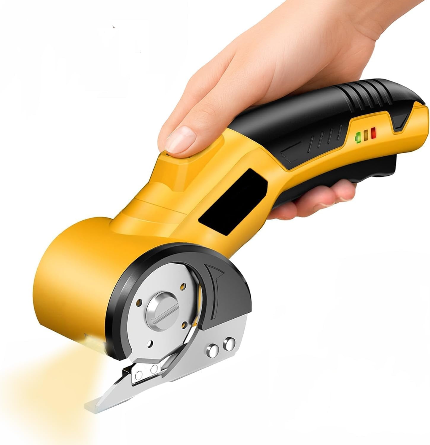 Cordless Electric Scissors with Safety Lock, 4V 320RPM Fabric & Cardboard Cutter, 1500mAh for Leather Paper Craft