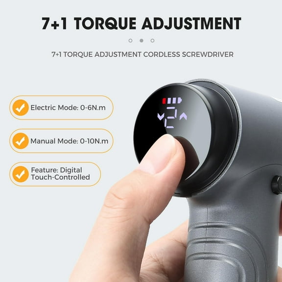 Cordless Electric Screwdriver, 3.7V Power Rechargeable Repair Tool Set with 32 Bits, Digital Display,6+1 Torque Setting,2500 mAh Battery, Gift for Electronic Computer Repairing