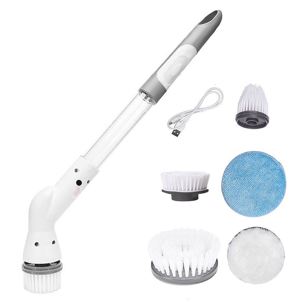 Cordless Electric Scrubber with 3 Brush Heads,Rechargeable Bathroom ...