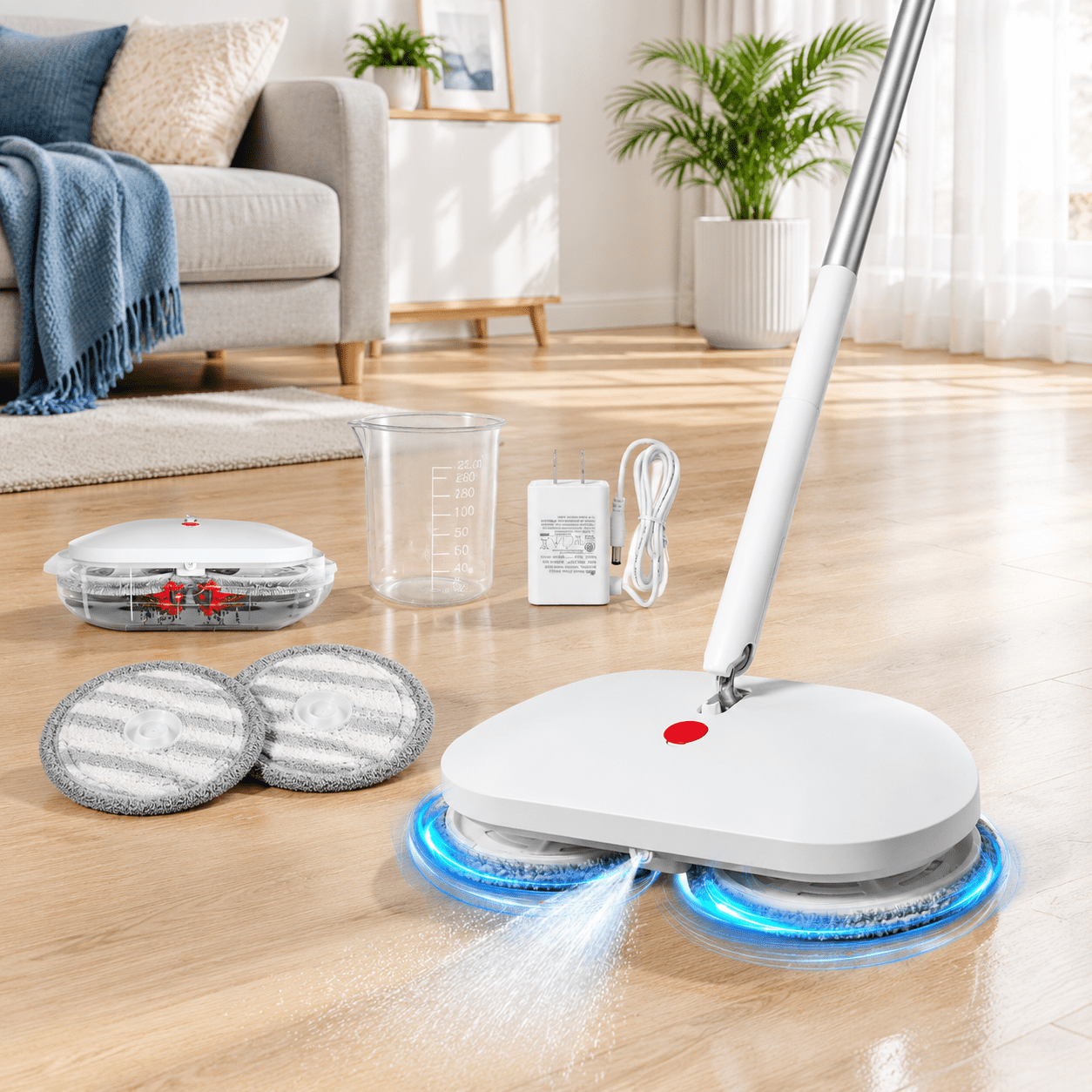 Tile Mopping Machine Cordless Electric Spin Mop with Automatic Cleaning Bucket for Hardwood ...