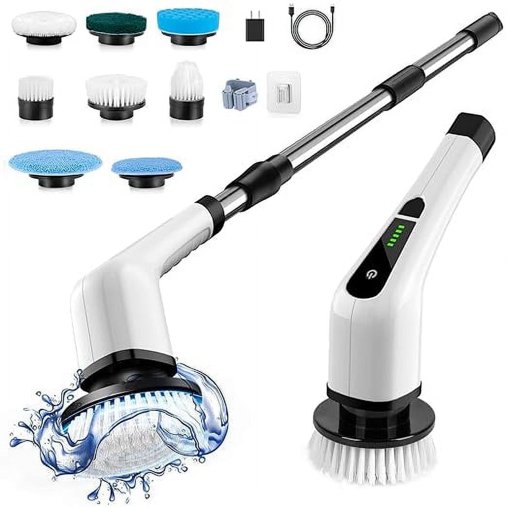 Cordless Electric Spin Scrubber with 8 Replaceable Brush Heads